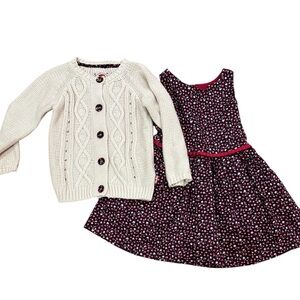 Sergent Major Cream Cardigan and Floral Dress Set